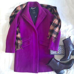 J Crew Cocoon Coat in Stadium Cloth Wool